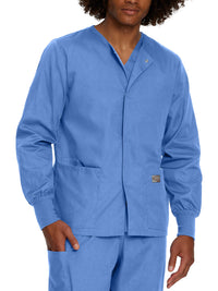 Unisex Three-Pocket Snap-Front Warm-Up Jacket - 75231 - Ceil Blue