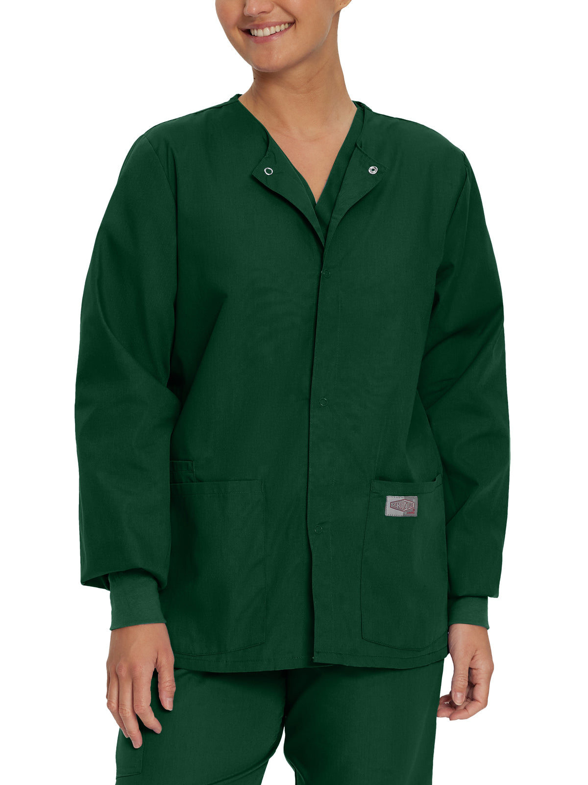 Unisex 2-Pocket Scrub Jacket - 75231 - Hunter