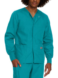 Unisex Three-Pocket Snap-Front Warm-Up Jacket - 75231 - Teal