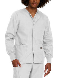 Unisex Three-Pocket Snap-Front Warm-Up Jacket - 75231 - White
