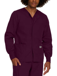 Unisex Three-Pocket Snap-Front Warm-Up Jacket - 75231 - Wine