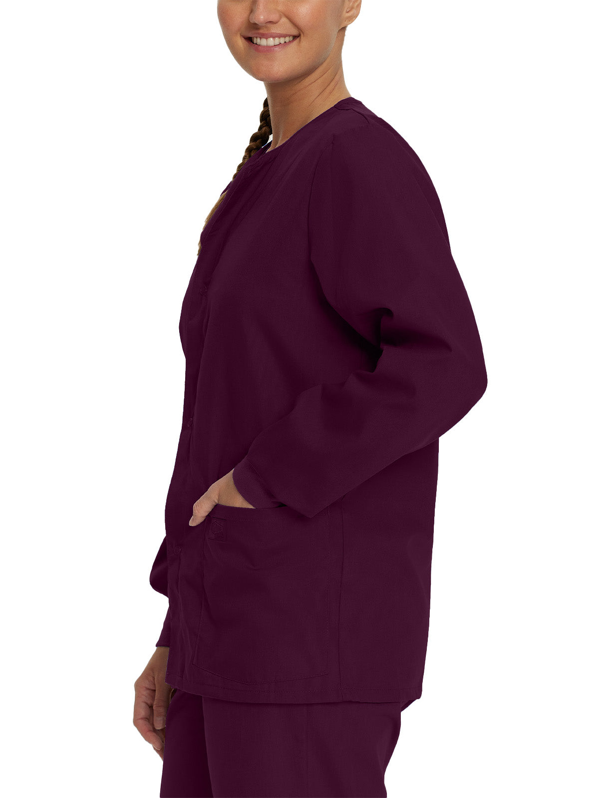 Unisex 2-Pocket Scrub Jacket - 75231 - Wine