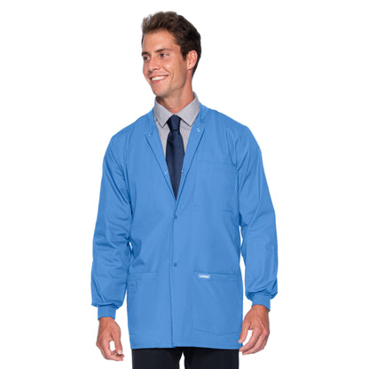 Men's 5-Pocket Crew Neck Warm-Up Scrub Jacket - 7551 - Ceil Blue