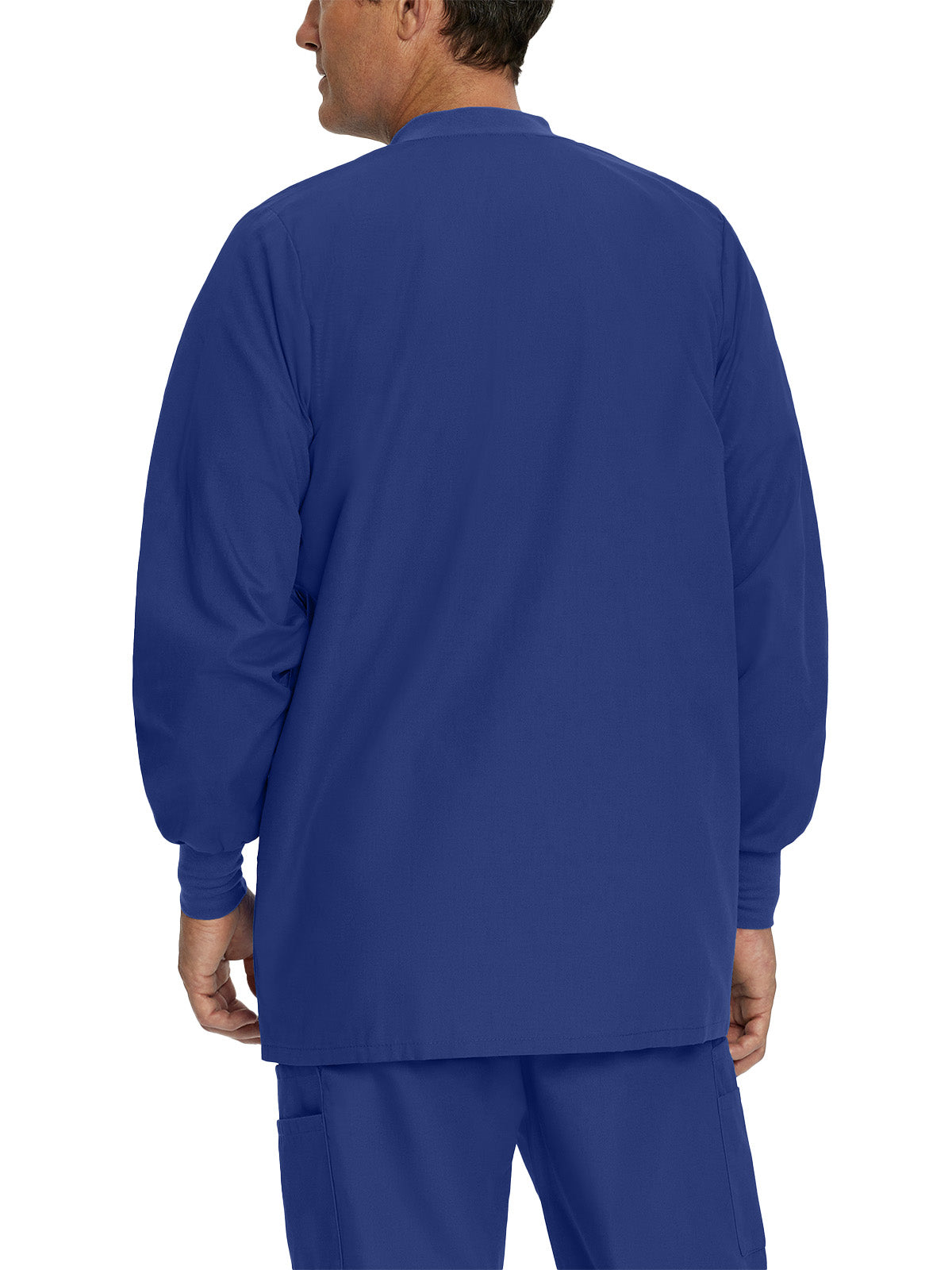 Men's 5-Pocket Crew Neck Warm-Up Scrub Jacket - 7551 - Galaxy Blue