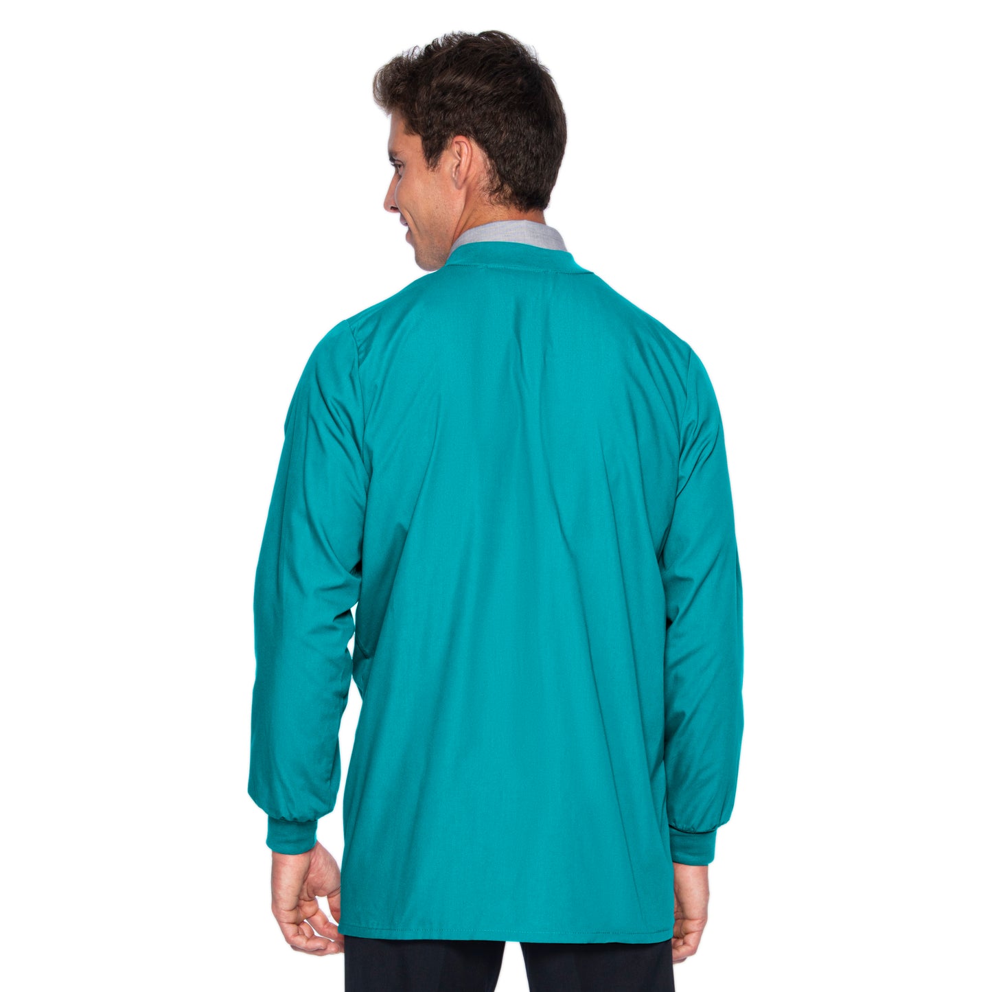 Men's 5-Pocket Crew Neck Warm-Up Scrub Jacket - 7551 - Teal