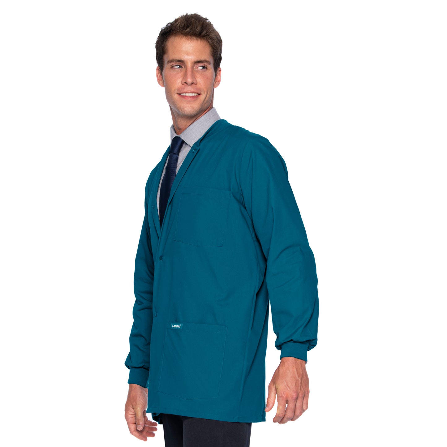 Men's 5-Pocket Scrub Jacket - 7551 - Caribbean Blue