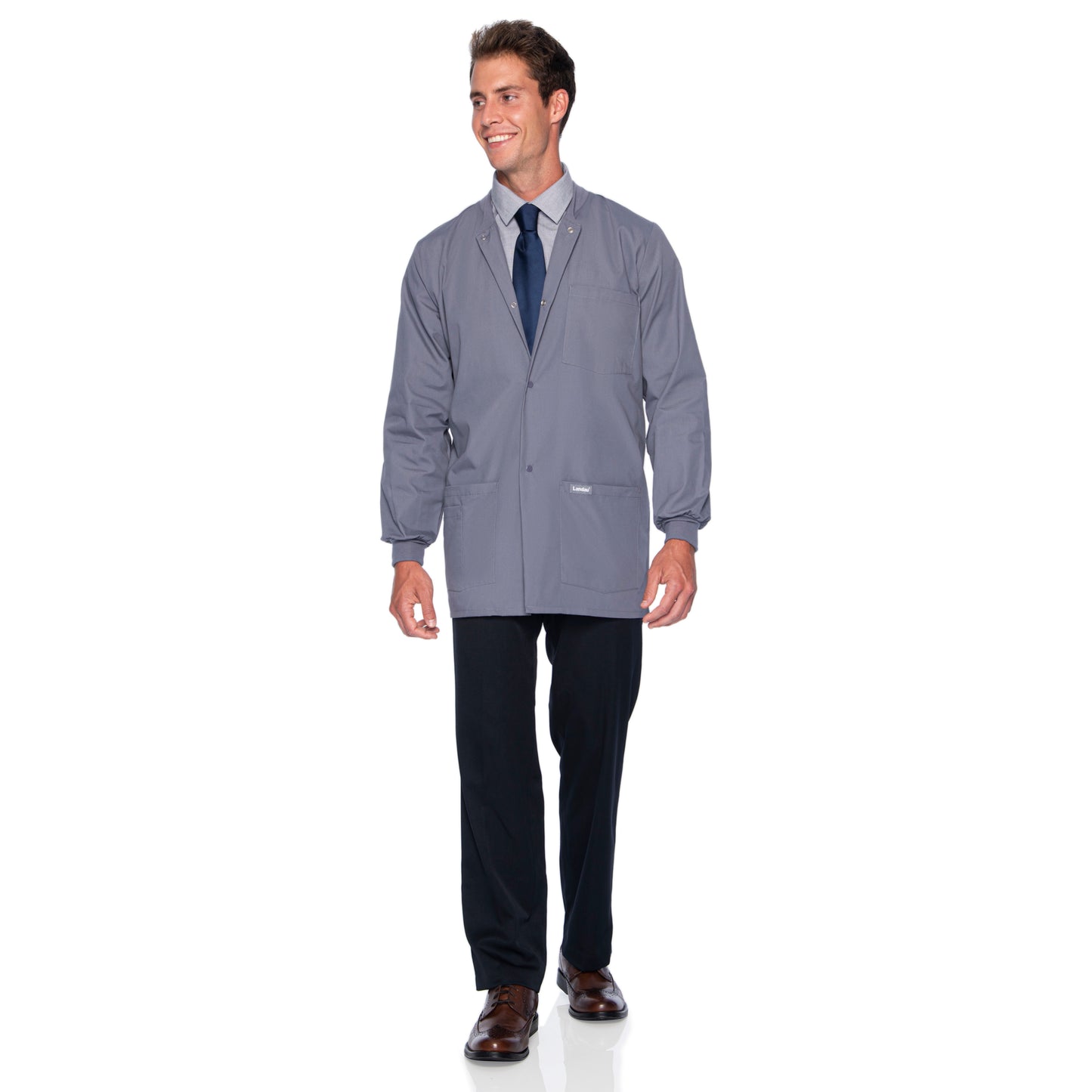 Men's 5-Pocket Scrub Jacket - 7551 - Steel Grey