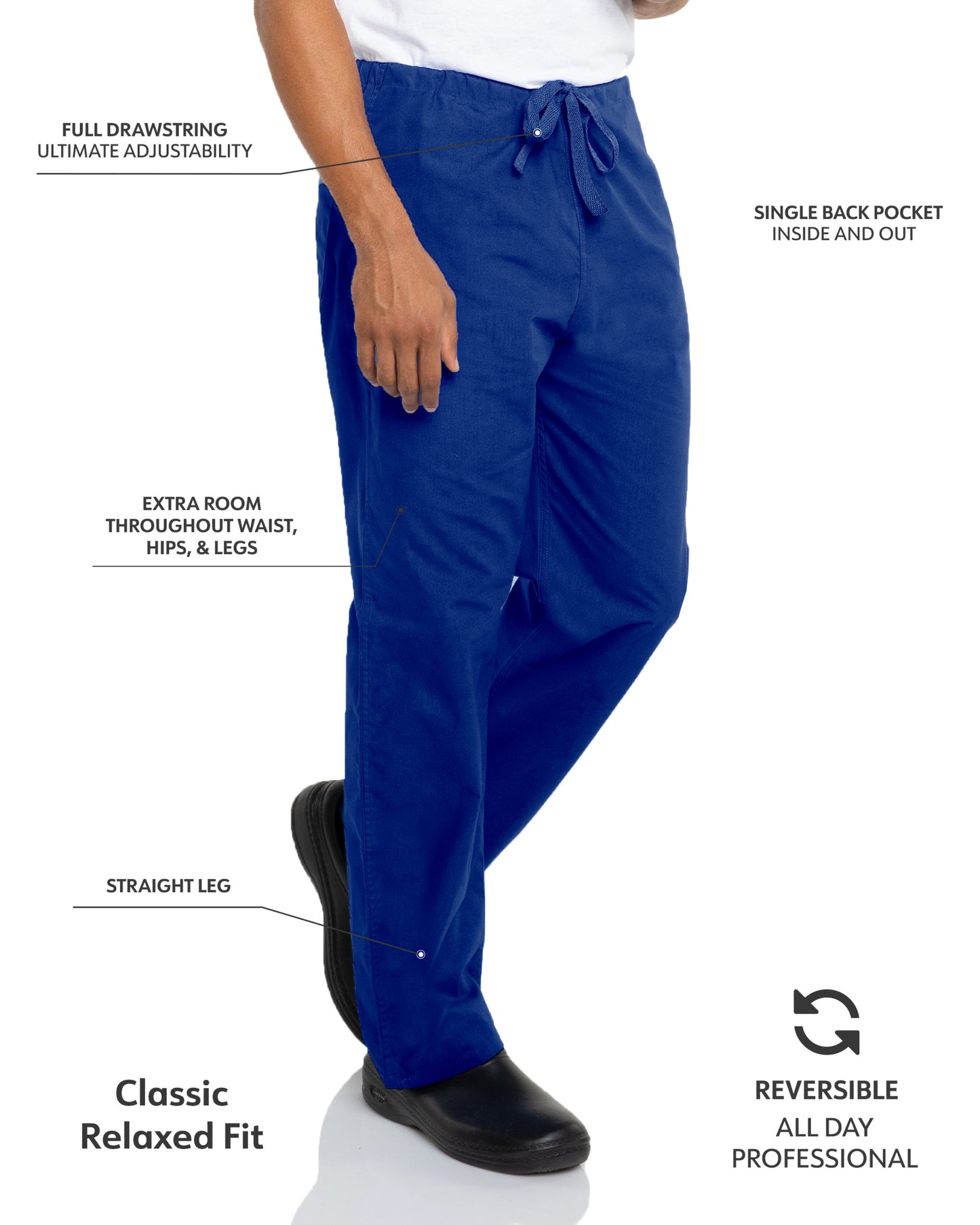 Unisex Reversible High-Rise Waist Scrub Pant - 7602 - Galaxy Blue