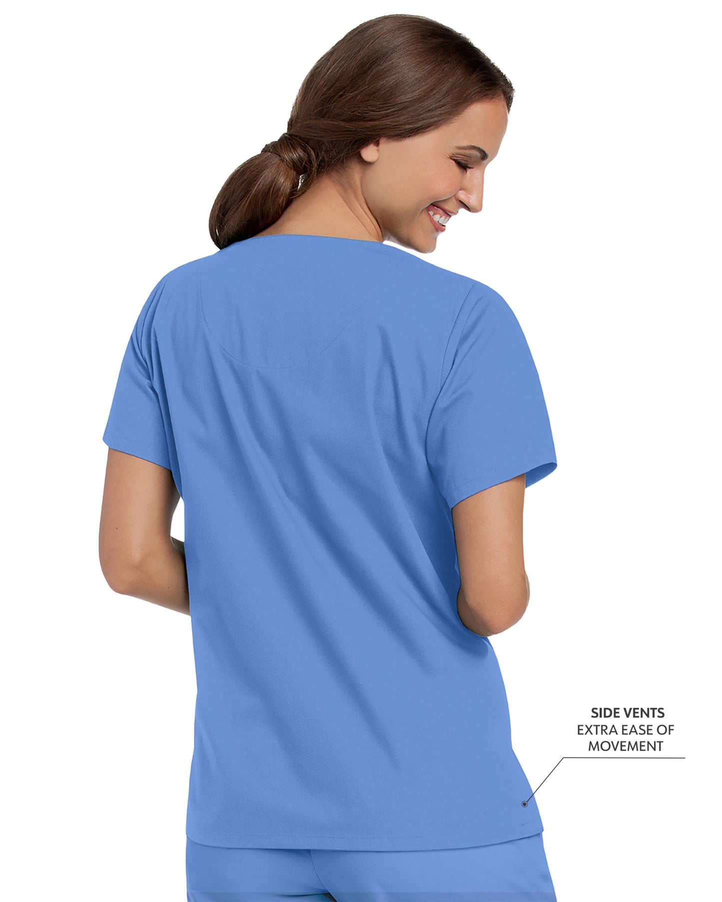 Women's 4-Pocket Durable V-Neck Scrub Top - 8219 - Ceil Blue