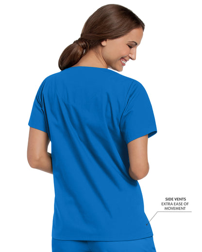 Women's 4-Pocket Durable V-Neck Scrub Top - 8219 - Royal Blue