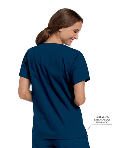 Women's 4-Pocket Durable V-Neck Scrub Top - 8219 - Navy