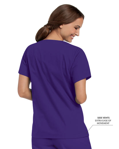 Women's 4-Pocket Durable V-Neck Scrub Top - 8219 - Grape