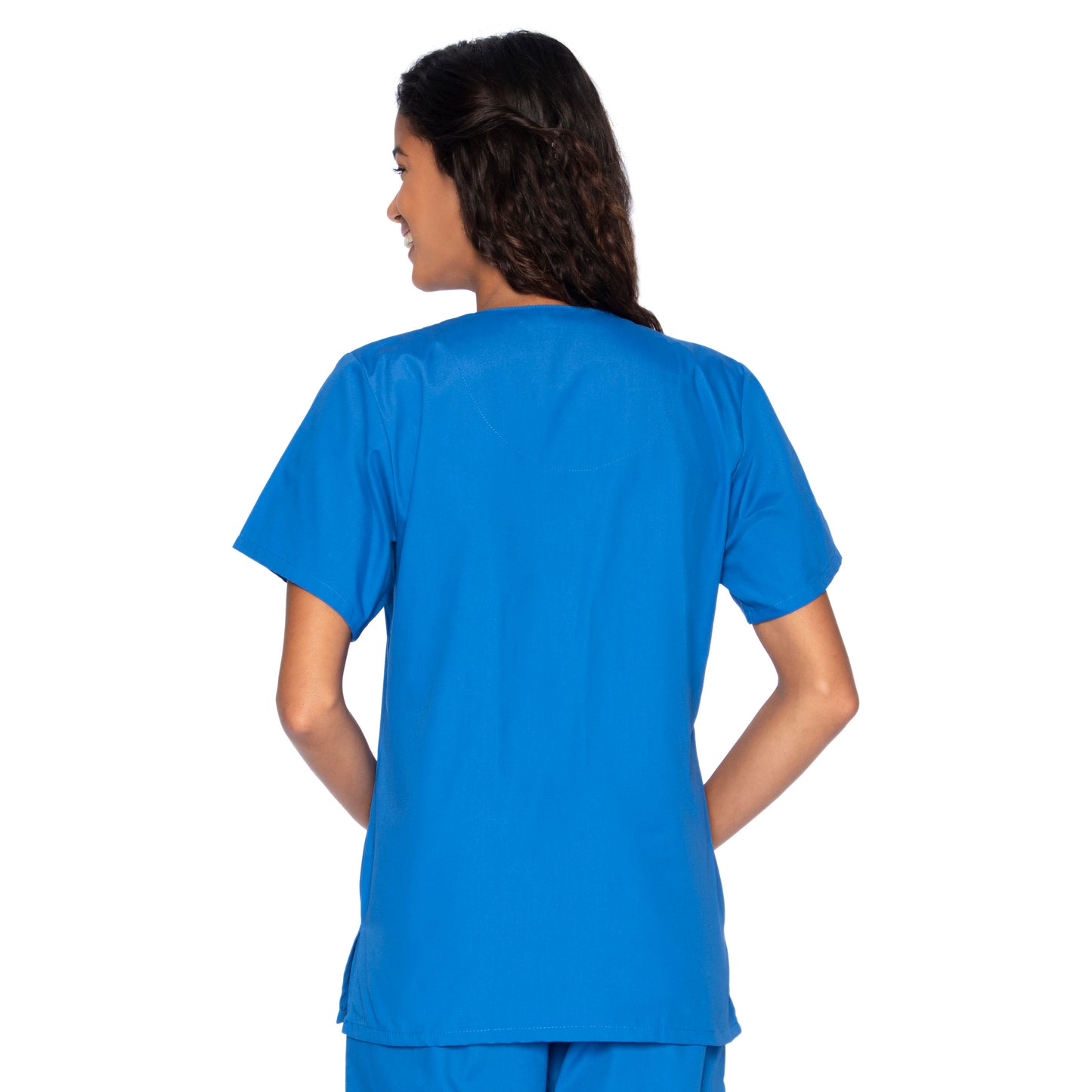 Women's 4-Pocket Snap-Front V-Neck Scrub Top - 8232 - Royal Blue