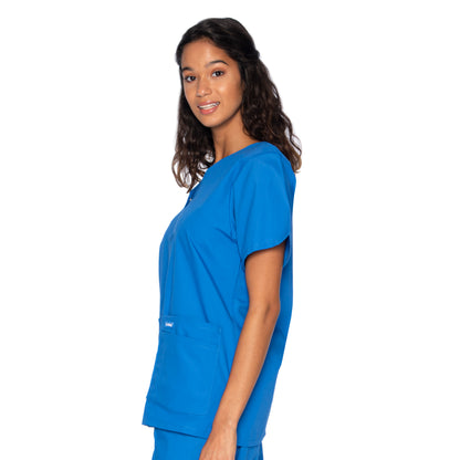 Women's 4-Pocket Snap-Front V-Neck Scrub Top - 8232 - Royal Blue