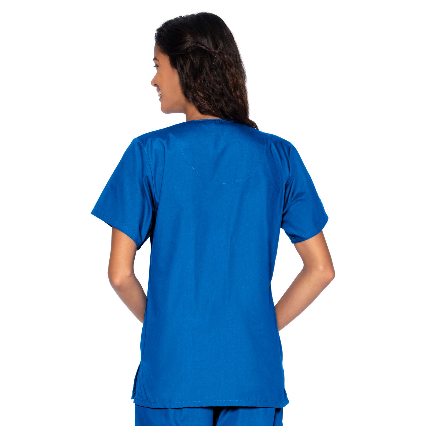 Women's 4-Pocket Snap-Front V-Neck Scrub Top - 8232 - Galaxy Blue