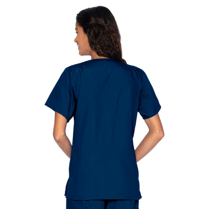 Women's 4-Pocket Snap-Front V-Neck Scrub Top - 8232 - Navy