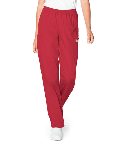 Women's 3-Pocket High-Rise Triple-Elastic Waist Scrub Pant - 83221 - Red