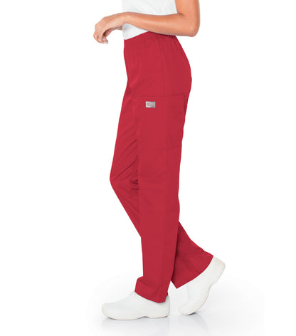 Women's 3-Pocket High-Rise Triple-Elastic Waist Scrub Pant - 83221 - Red