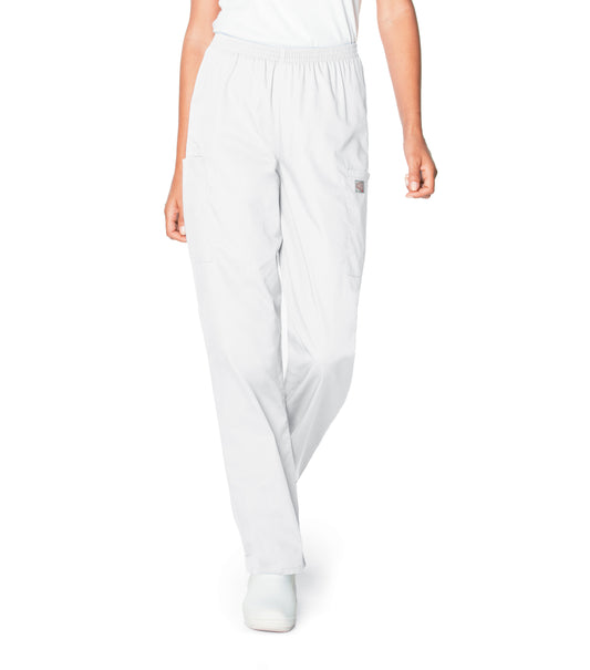 Women's 3-Pocket High-Rise Triple-Elastic Waist Scrub Pant - 83221 - White