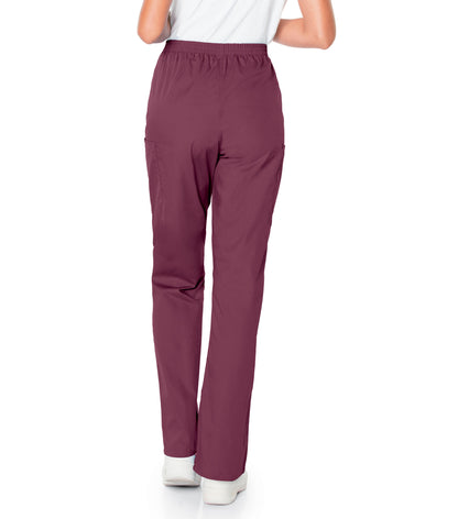 Women's 3-Pocket High-Rise Triple-Elastic Waist Scrub Pant - 83221 - Wine