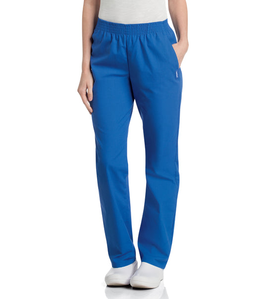 Women's 2-Pocket High-Rise Elastic Waist Straight Leg Scrub Pant - 8327 - Royal Blue