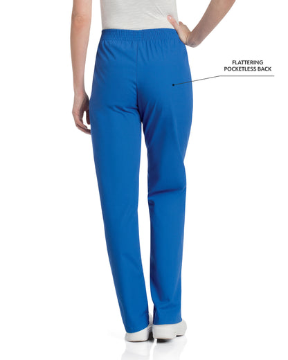 Women's 2-Pocket High-Rise Elastic Waist Straight Leg Scrub Pant - 8327 - Royal Blue