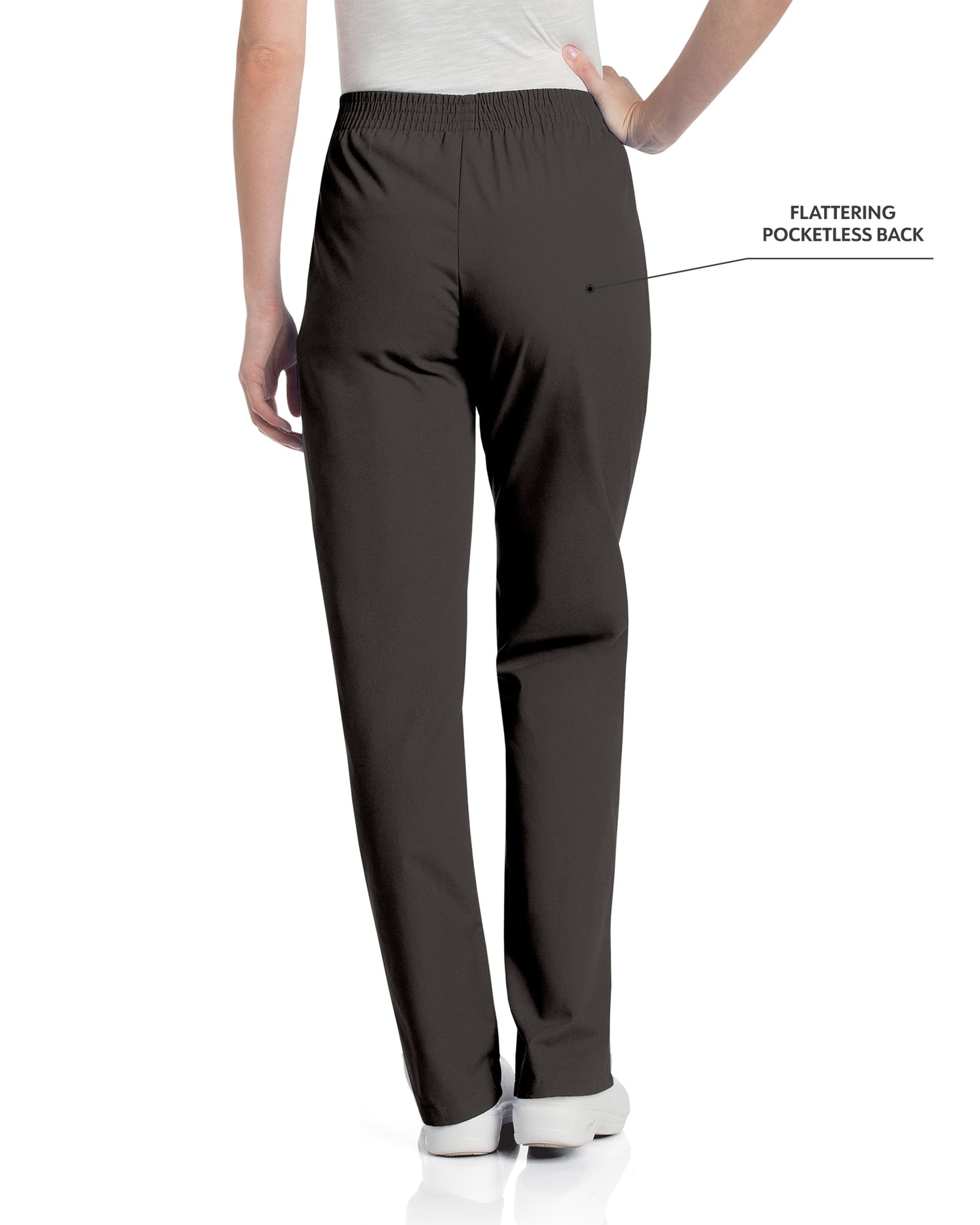 Women's 2-Pocket High-Rise Elastic Waist Straight Leg Scrub Pant - 8327 - Black