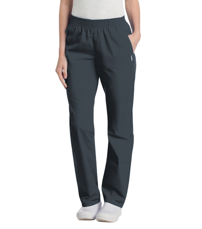 Women's Two-Pocket High-Rise Elastic Waist Straight Leg Pant - 8327 - Graphite