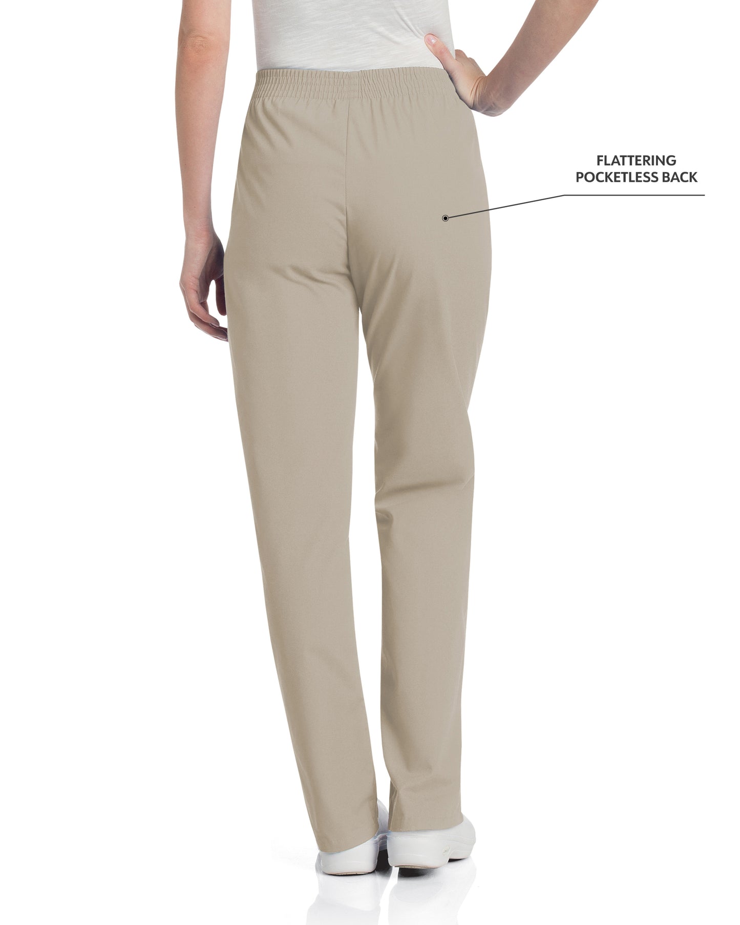 Women's 2-Pocket High-Rise Elastic Waist Straight Leg Scrub Pant - 8327 - Sandstone