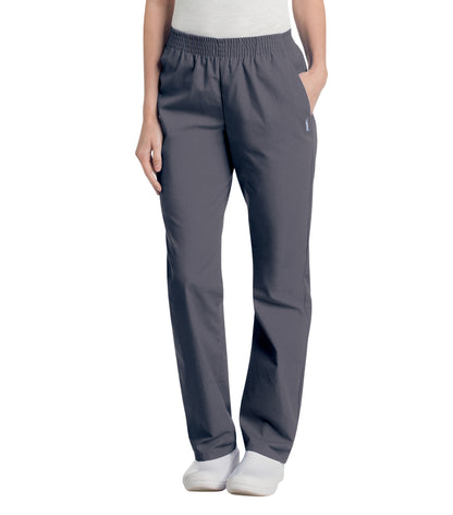 Women's 2-Pocket High-Rise Elastic Waist Straight Leg Scrub Pant - 8327 - Steel Grey