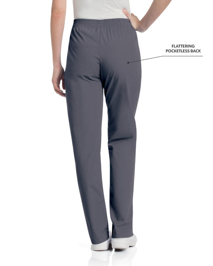 Women's 2-Pocket High-Rise Elastic Waist Straight Leg Scrub Pant - 8327 - Steel Grey