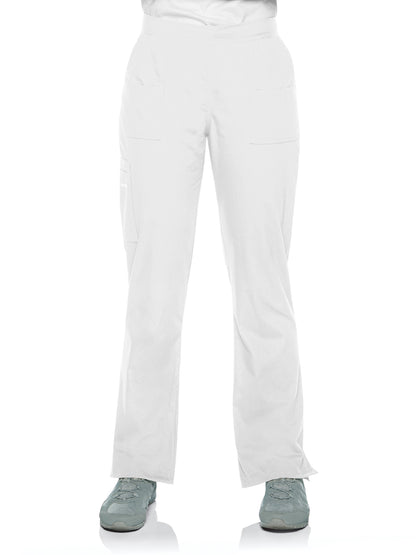 Women's 7-Pocket Straight Leg Cargo Scrub Pant - 8380 - White