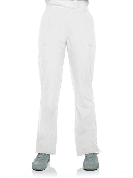 Women's 7-Pocket Straight Leg Cargo Scrub Pant - 8380 - White