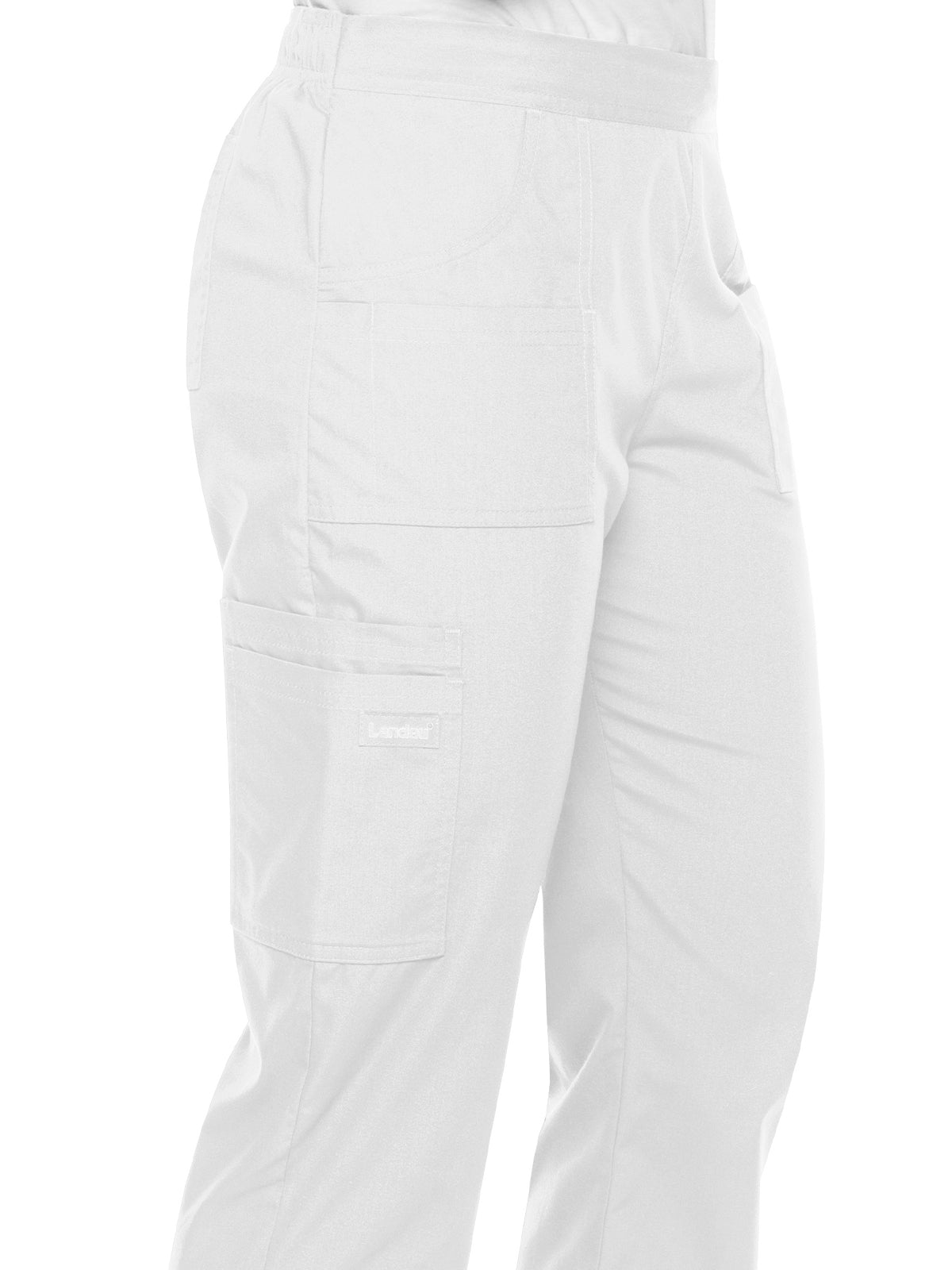 Women's 7-Pocket Straight Leg Cargo Scrub Pant - 8380 - White