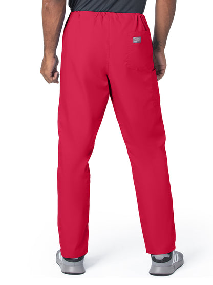 Unisex 2-Pocket High Rise Waist Straight Leg Scrub Pant - 85221 - Red