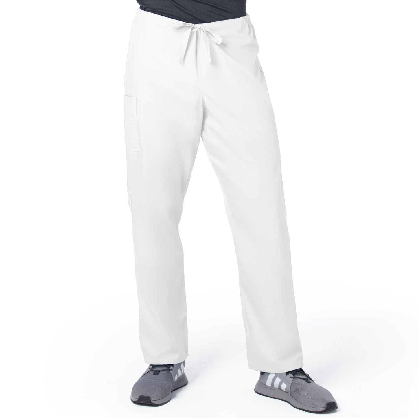 Unisex 2-Pocket High Rise Waist Straight Leg Scrub Pant - 85221 - White