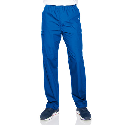 Men's 7-Pocket High-Rise Elastic Waist Cargo Scrub Pant - 8555 - Galaxy Blue