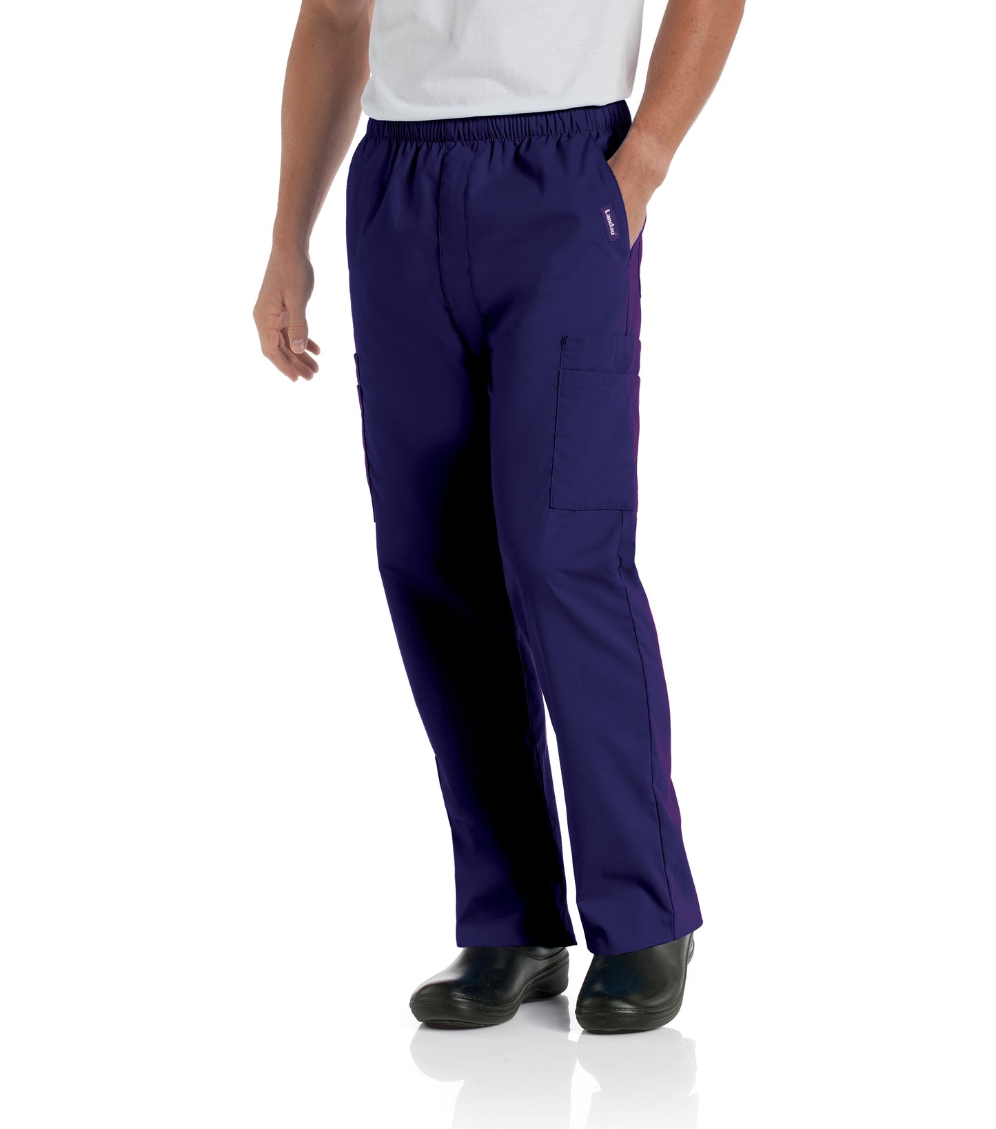 Men's 7-Pocket High-Rise Elastic Waist Cargo Scrub Pant - 8555 - Grape