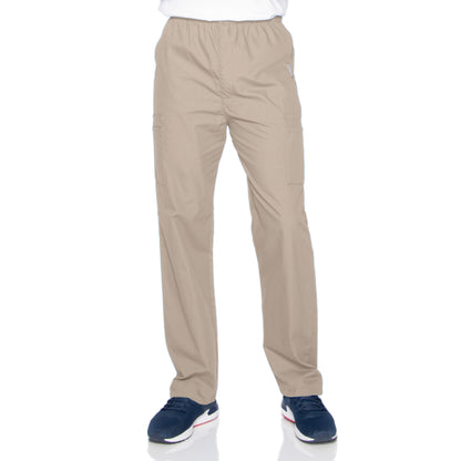 Men's 7-Pocket High-Rise Elastic Waist Cargo Scrub Pant - 8555 - Sandstone