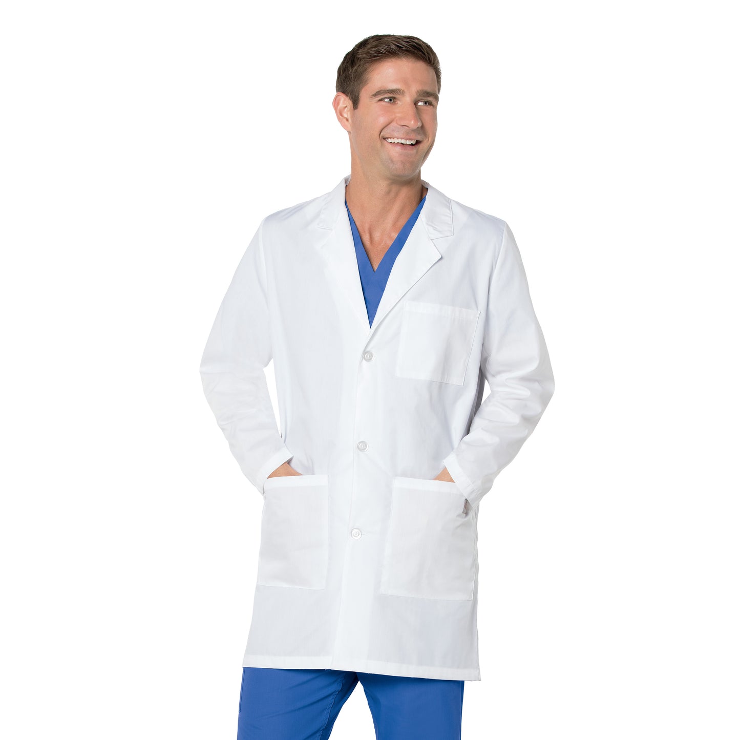 Unisex Three-Pocket 35.5" Mid-Length Lab Coat - 86002 - White