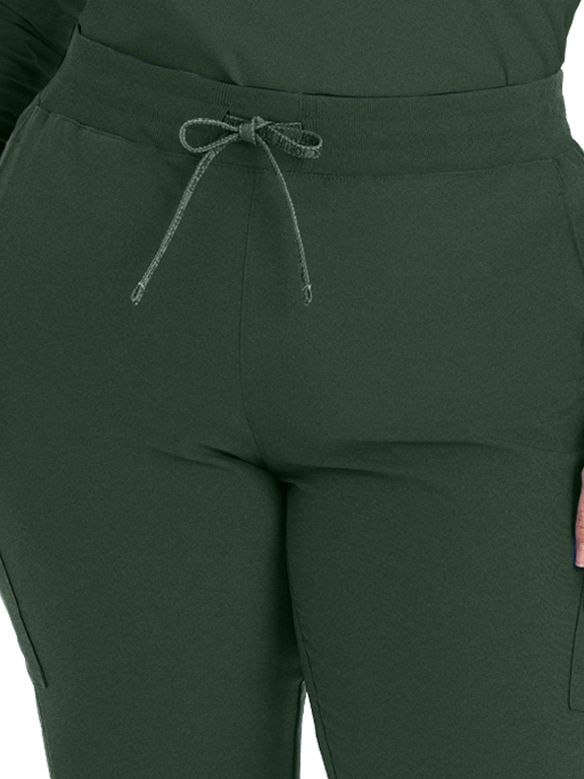 Women's 7-Pocket Mid-Rise Rib-Knit Elastic Waist Cargo Pant - LB400 - Mountain View