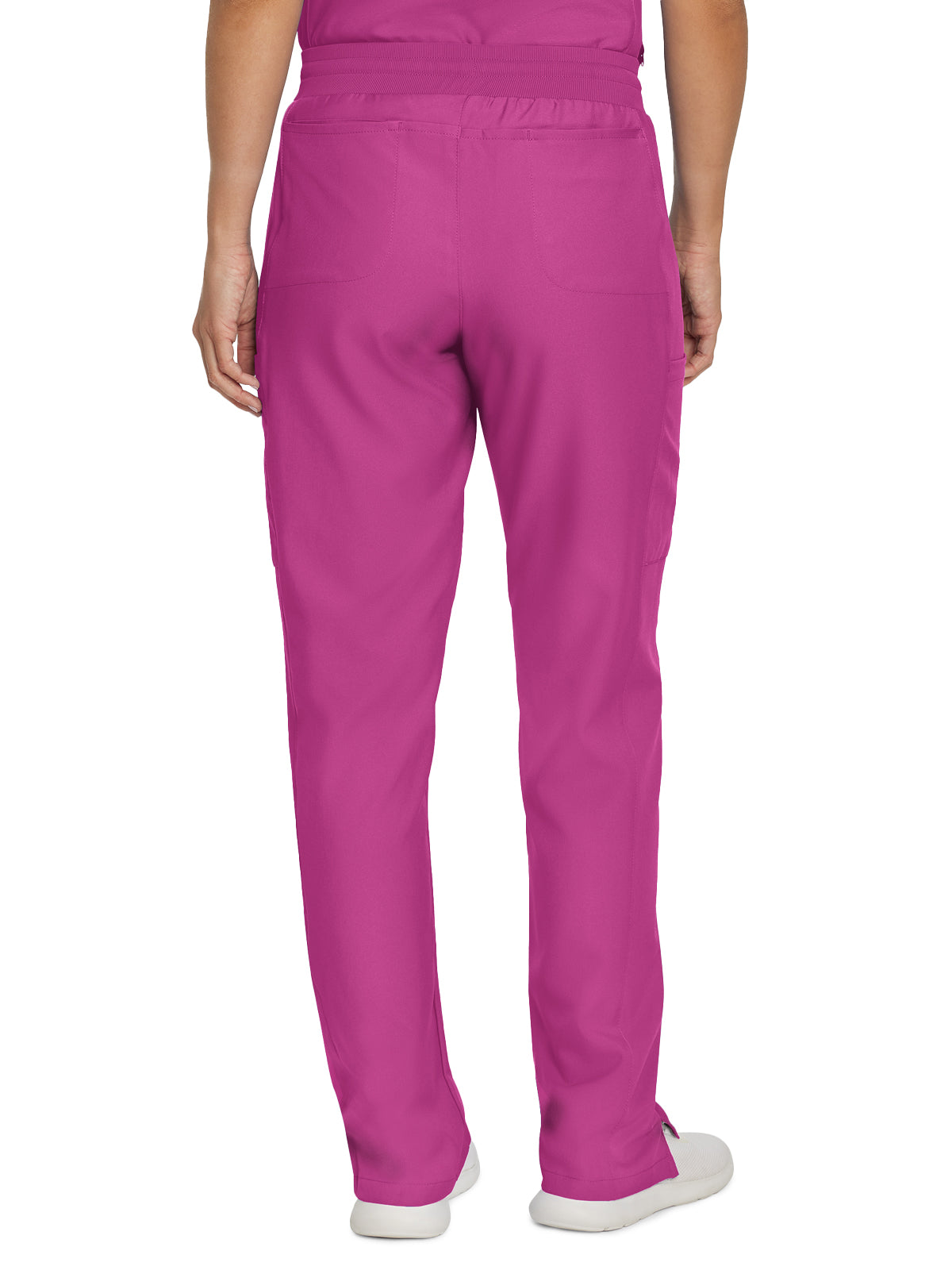 Women's 7-Pocket Mid-Rise Rib-Knit Elastic Waist Cargo Scrub Pant - LB400 - ROSE VIOLET