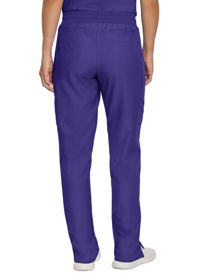 Women's 7-Pocket Mid-Rise Rib-Knit Elastic Waist Cargo Scrub Pant - LB400 - Ultra Violet