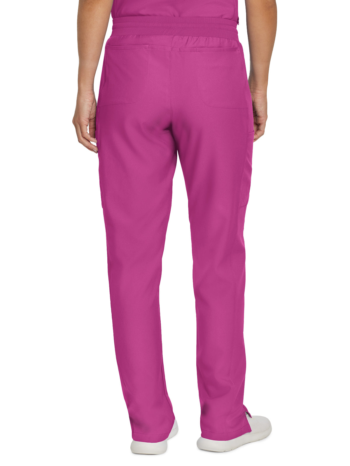 Women's 7-Pocket Mid-Rise Rib-Knit Elastic Waist Cargo Scrub Pant - LB400P - ROSE VIOLET