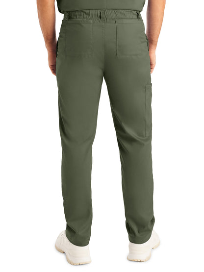 Men's 6-Pocket Zipper Fly Straight Leg Scrub Pant - LB408 - Olive Moss