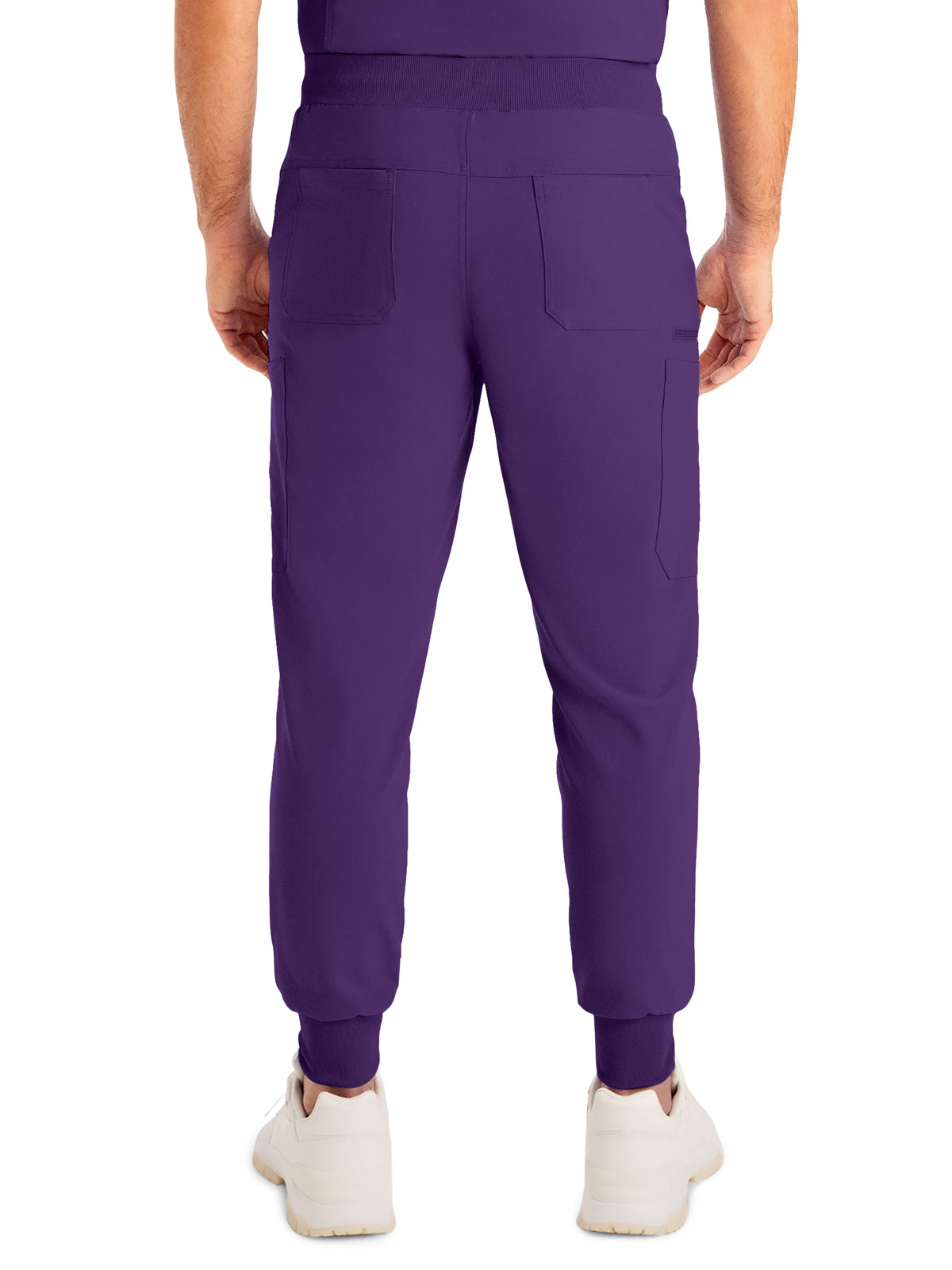 Men's 7-Pocket Mid-Rise Triple-Elastic Waist Jogger Scrub Pant - LB409 - Eggplant