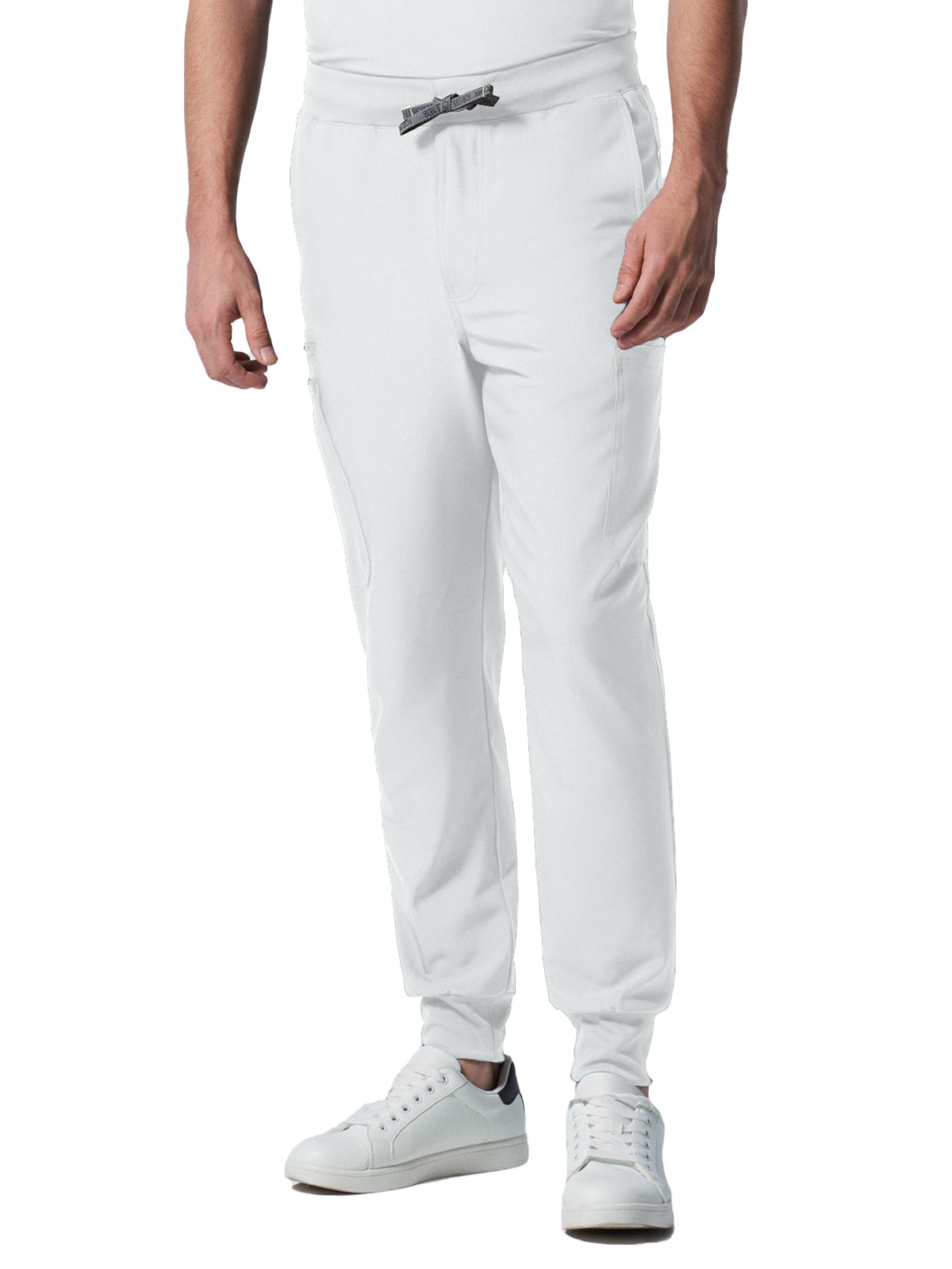 Men's 7-Pocket Mid-Rise Triple-Elastic Waist Jogger Pant - LB409 - White