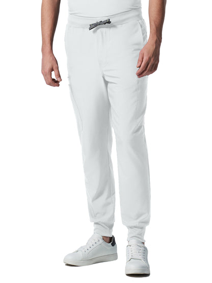 Men's 7-Pocket Mid-Rise Triple-Elastic Waist Jogger Pant - LB409 - White