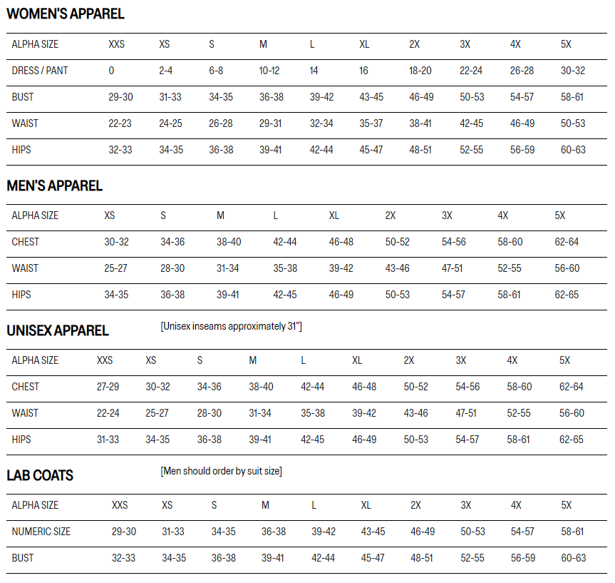 SIZECHART