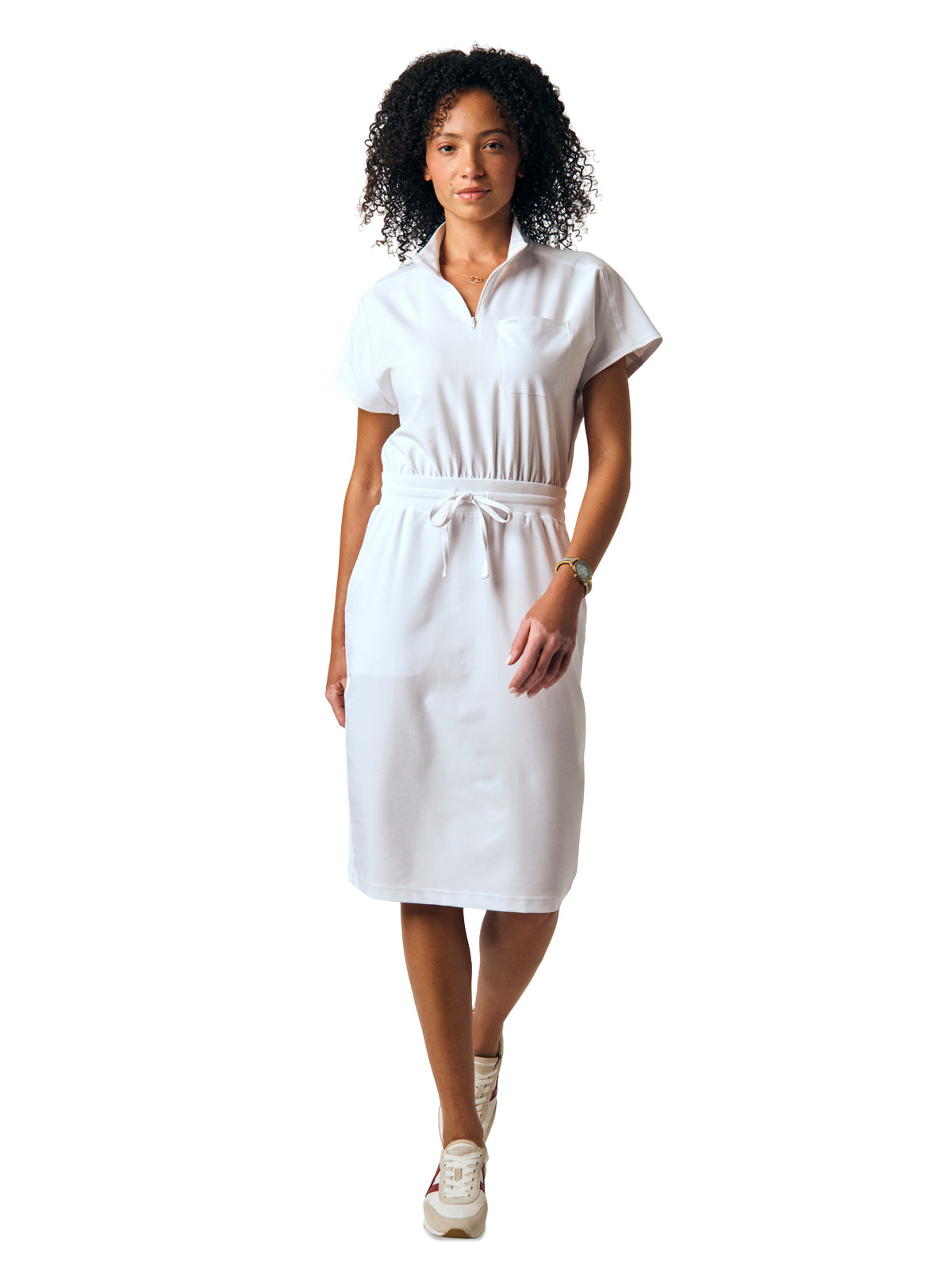 Women's Three-Pocket Dress - LD607 - White